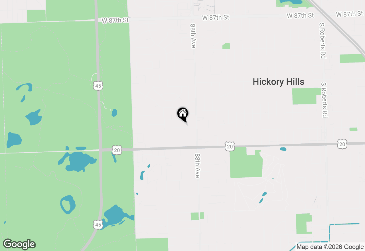 Map of 8836 W 93rd Place, Hickory Hills, IL 60457