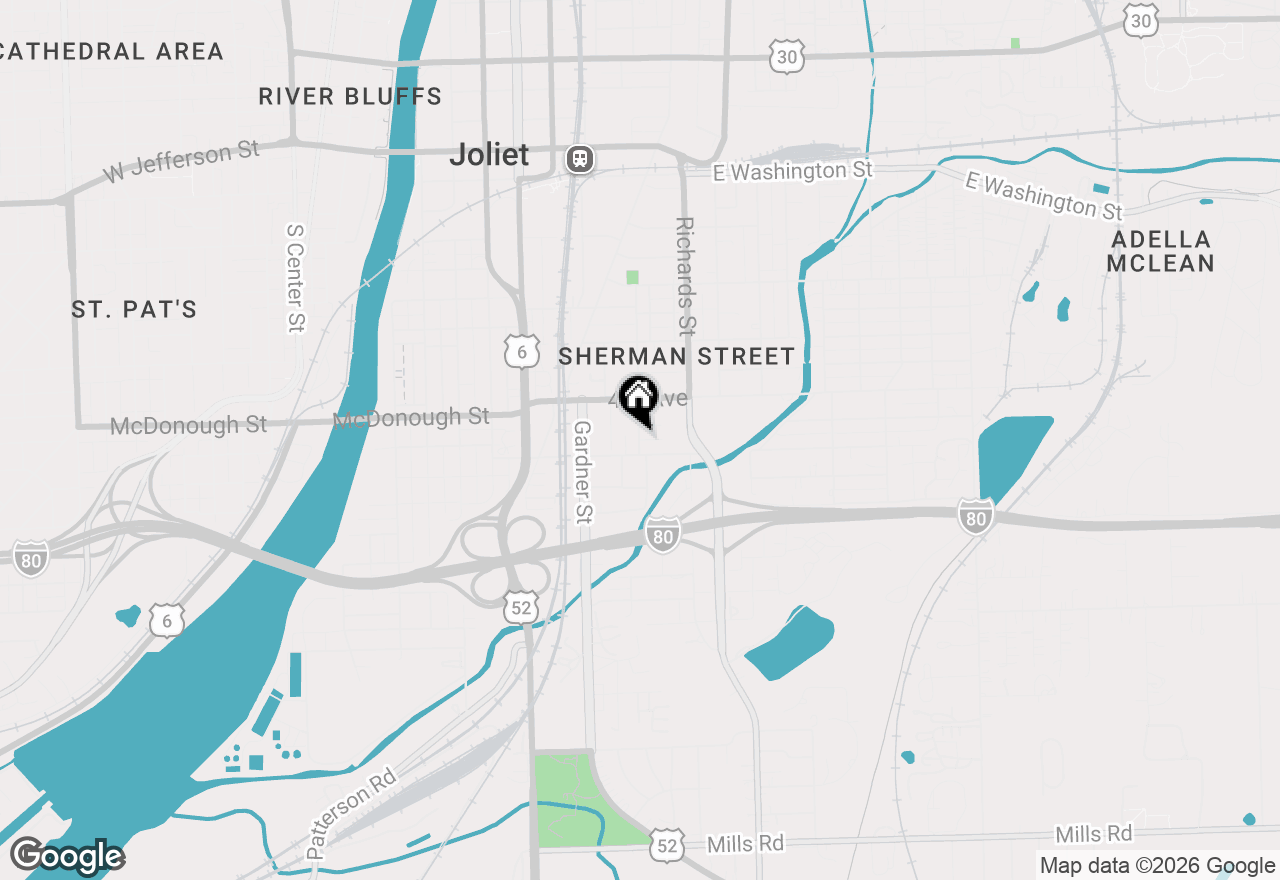 Map of 417 Sherman Street, Joliet, IL 60433