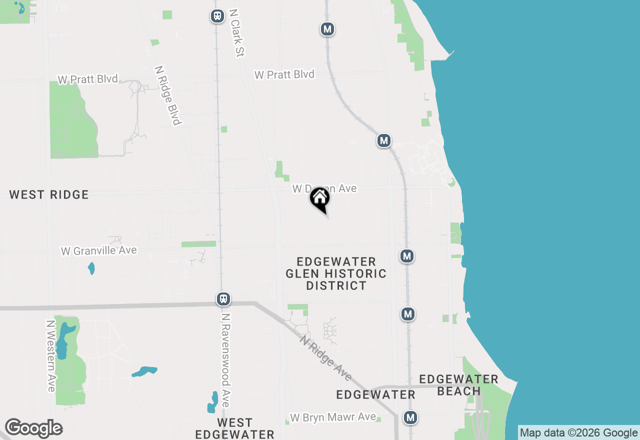 Map of 1433 W Rosemont Avenue #2W, Chicago, IL 60660