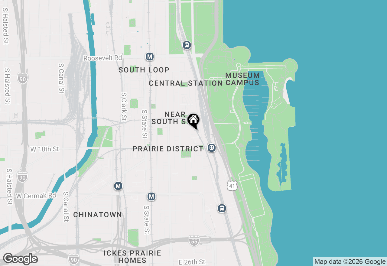 Map of 1629 S Prairie Avenue #2605, Chicago, IL 60616