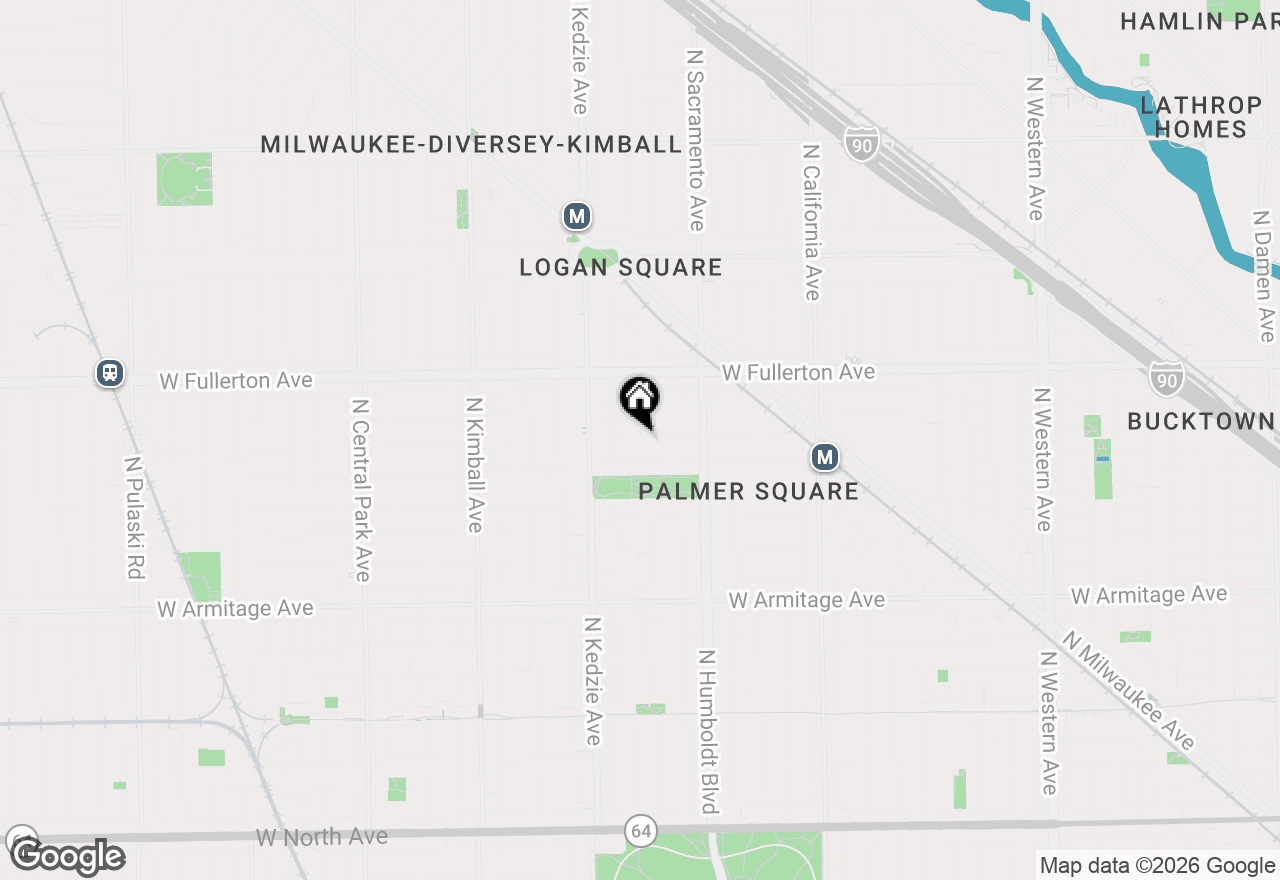 Map of 3106 W Lyndale Street #3B, Chicago, IL 60647