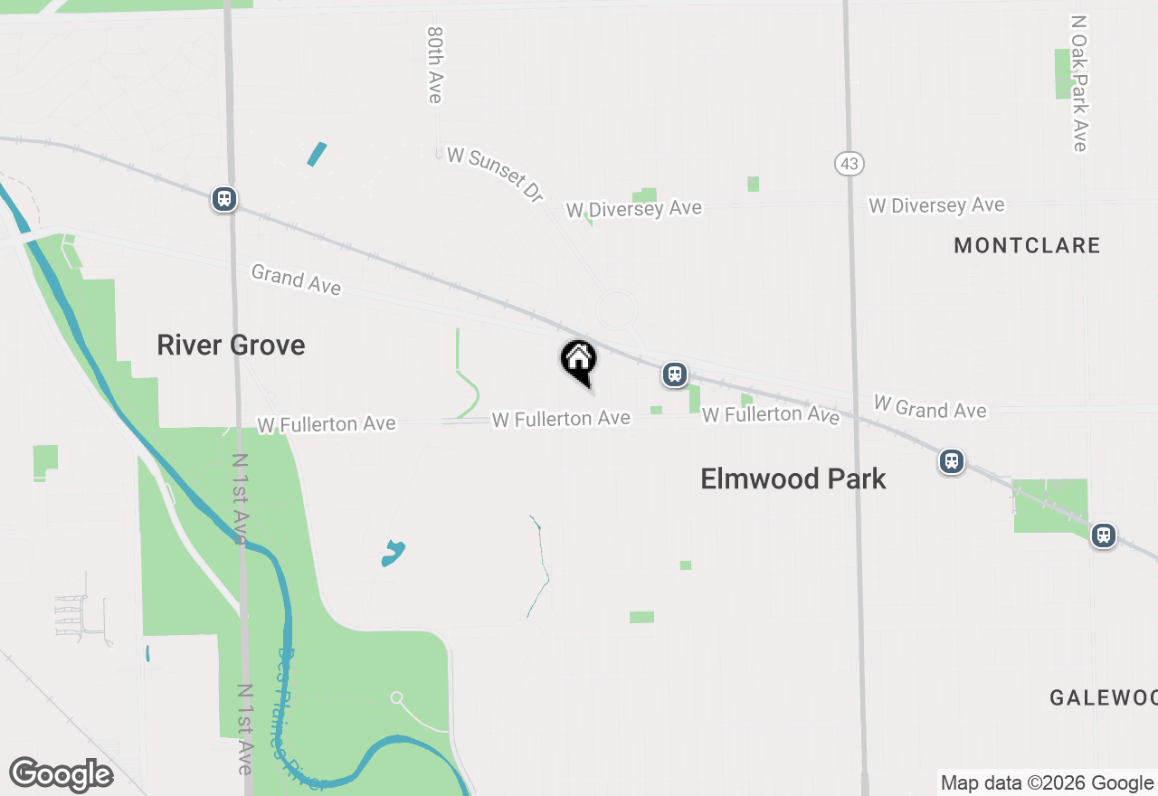 Map of 2419 N 77th Court #3, Elmwood Park, IL 60707