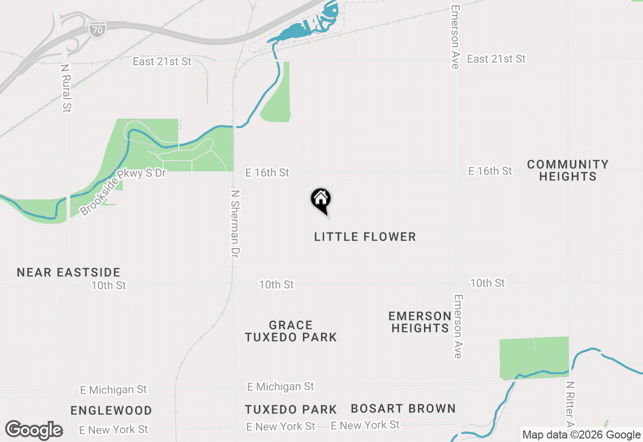 Map of 1402 N Euclid Avenue, Indianapolis, IN 46201