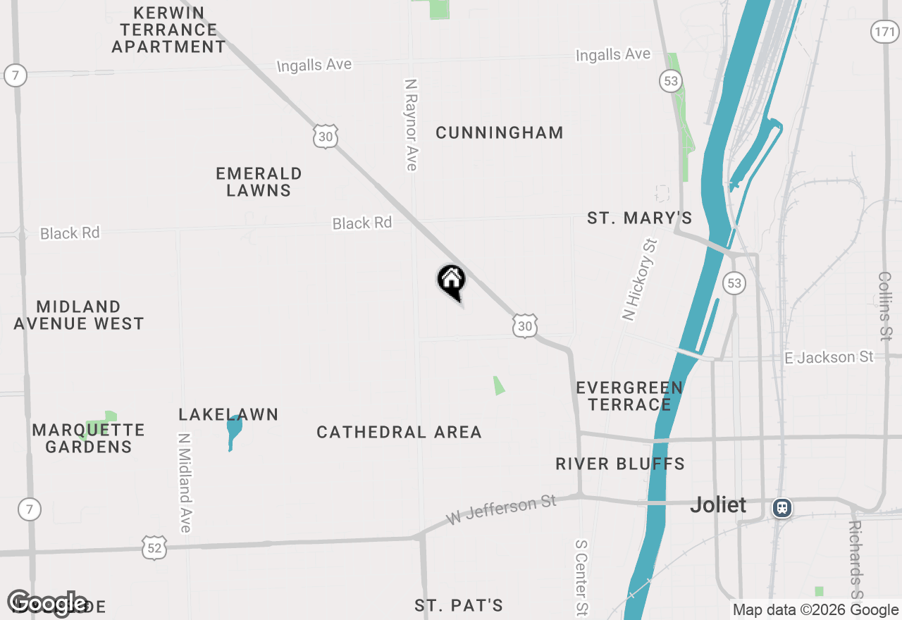 Map of 521 Wilcox Street, Joliet, IL 60435