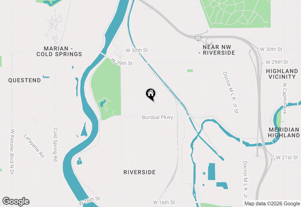 Map of 1315 W 25th Street, Indianapolis, IN 46208