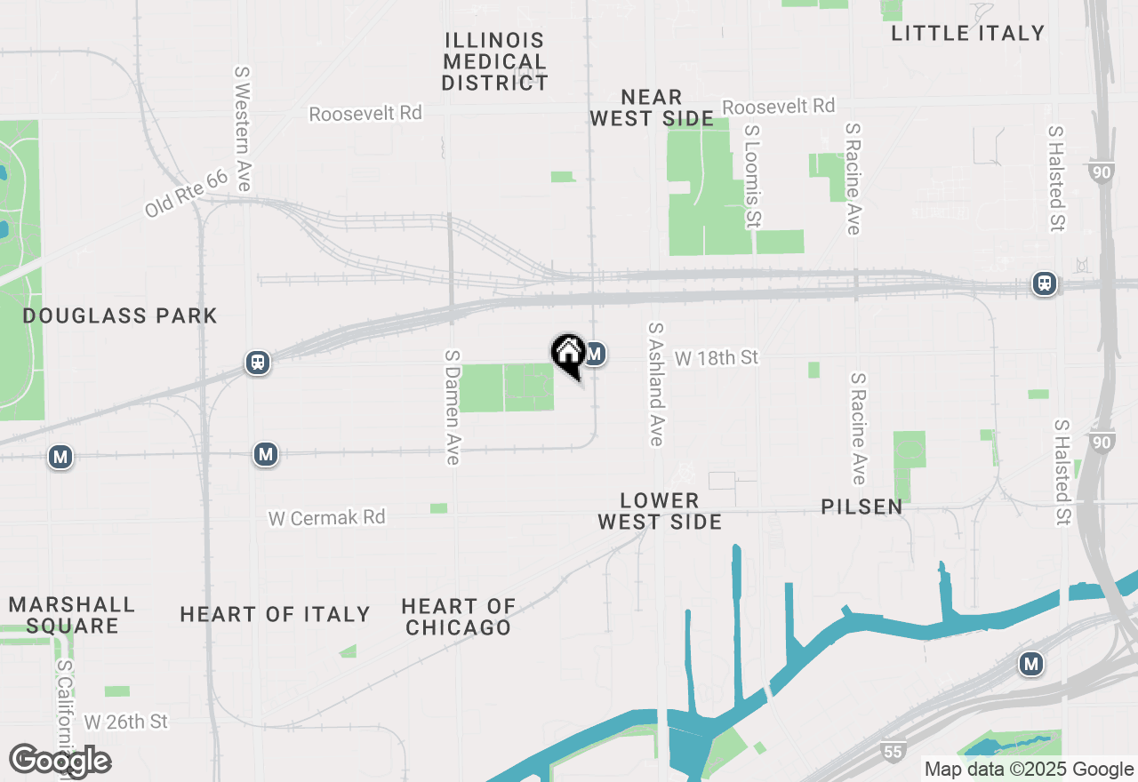 Map of 1743 W 18th Place #1F, Chicago, IL 60608