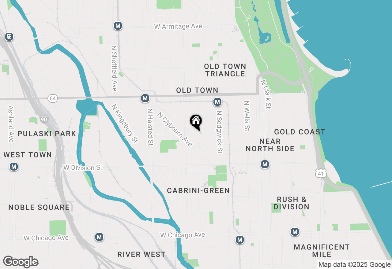 Map of 1347 N Mohawk Street #1, Chicago, IL 60610