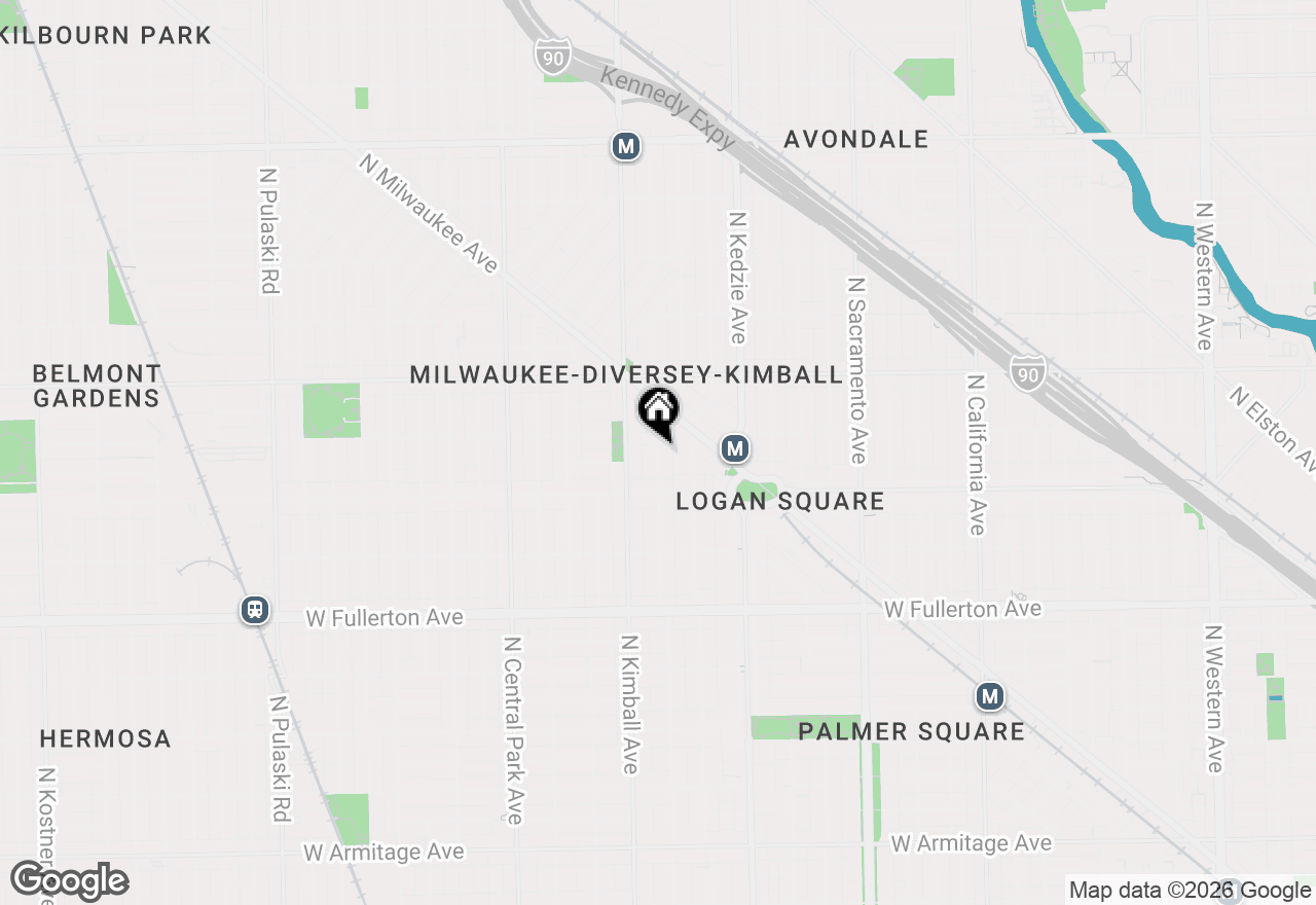 Map of 2641 N Spaulding Avenue #1E, Chicago, IL 60647