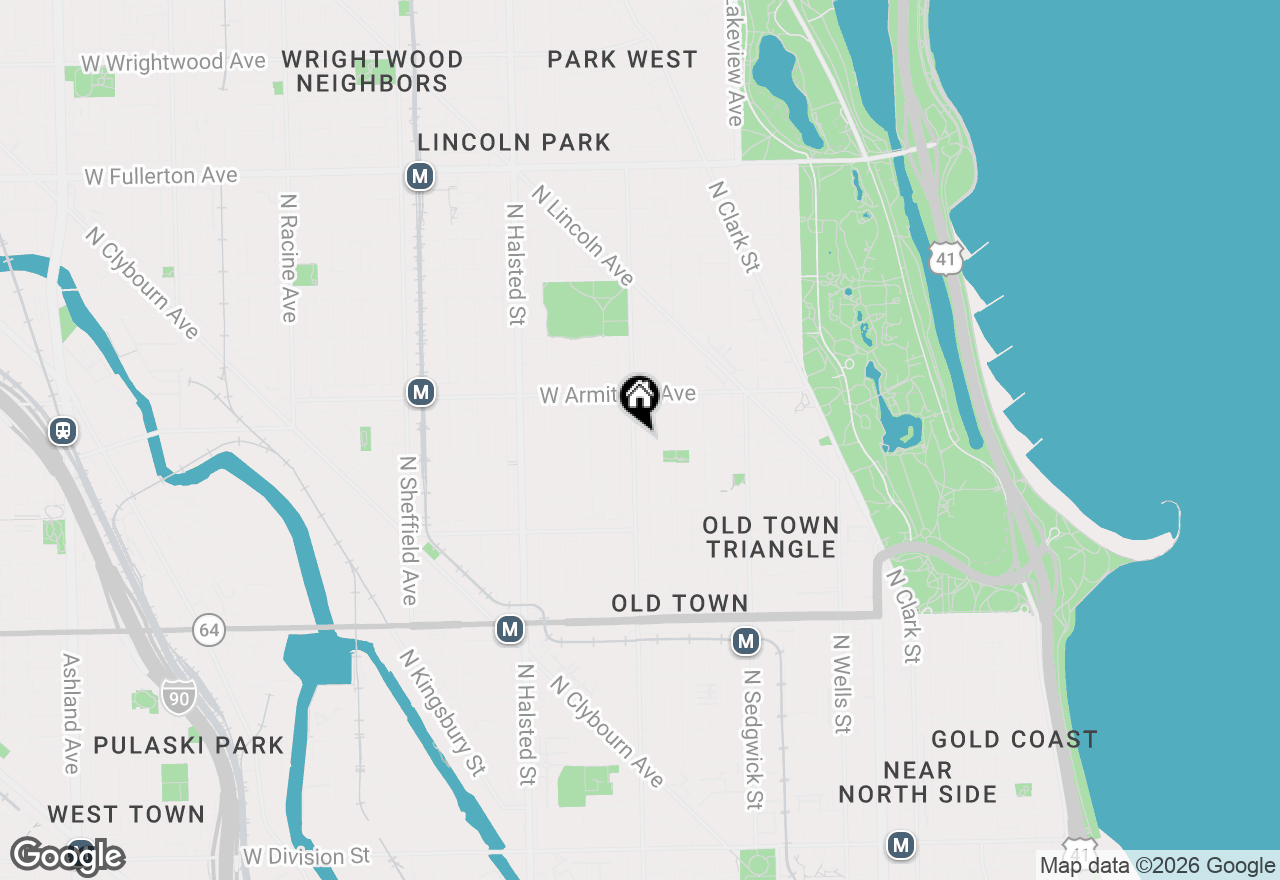 Map of 1909 N Larrabee Street #B, Chicago, IL 60614