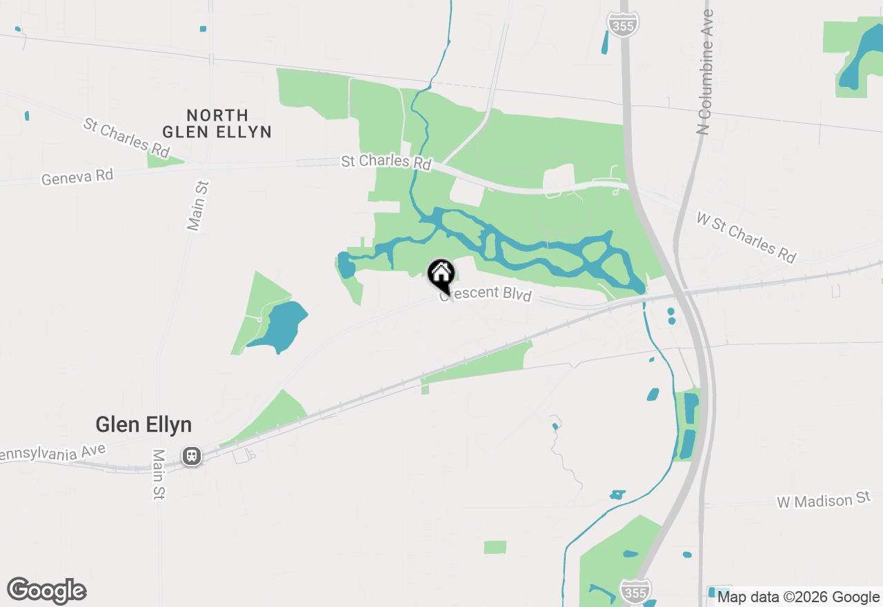 Map of 877 Crescent Boulevard, Glen Ellyn, IL 60137