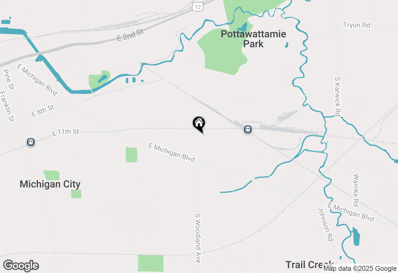 Map of 317 N Woodland Avenue, Michigan City, IN 46360