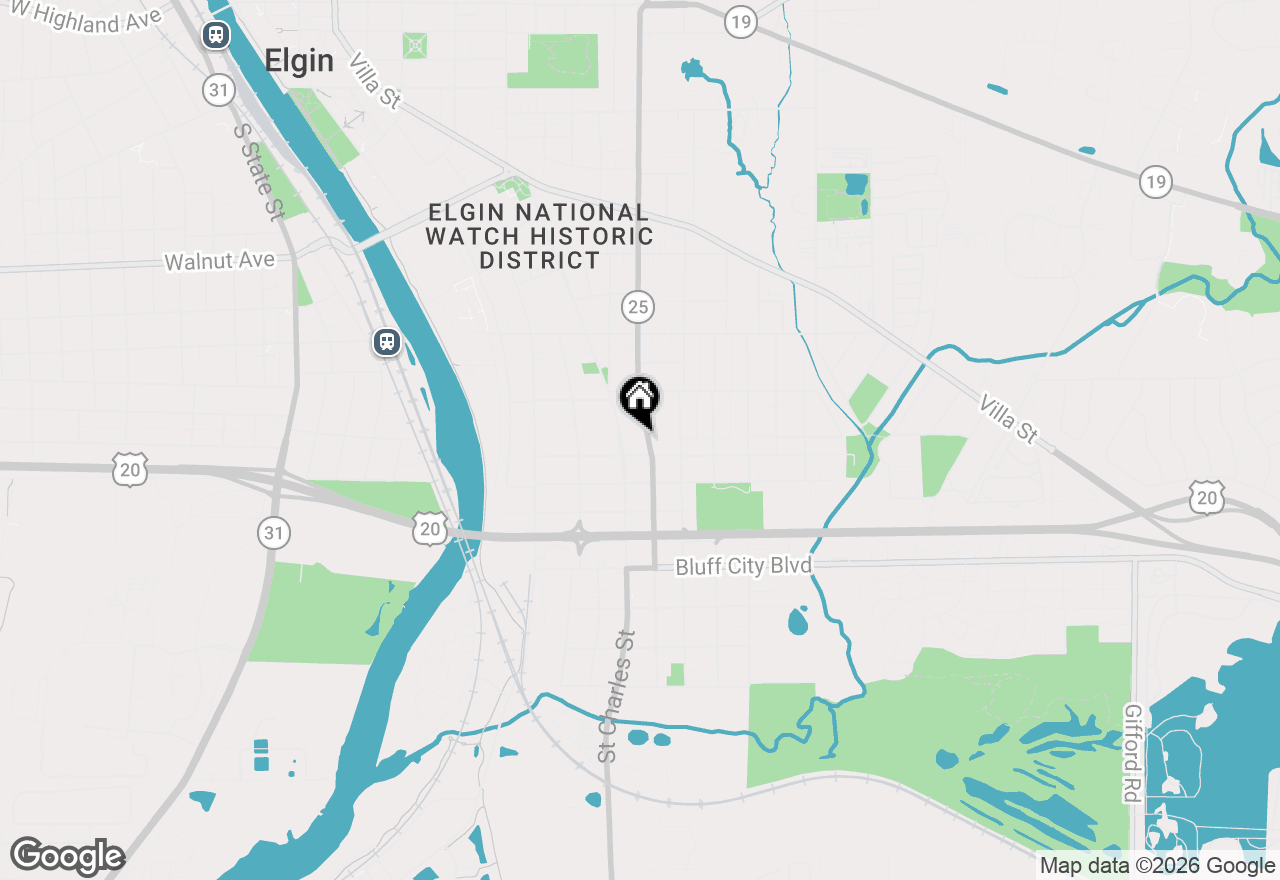 Map of 648 S Liberty Street, Elgin, IL 60120