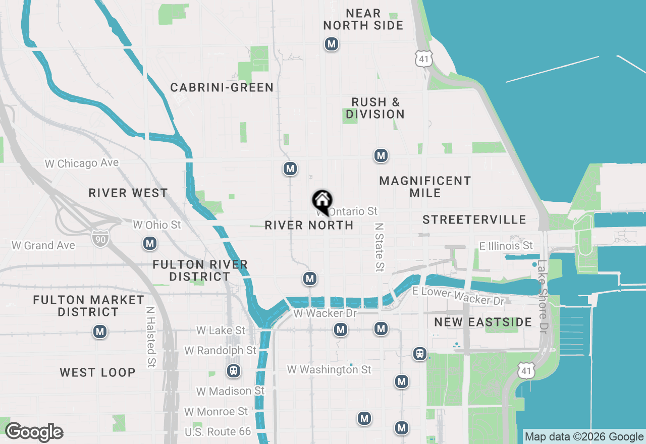 Map of 153 W Ohio Street #104, Chicago, IL 60654