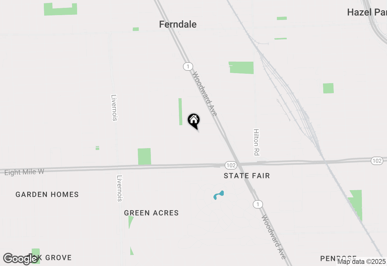 Map of 378 Fielding Street, Ferndale, MI 48220