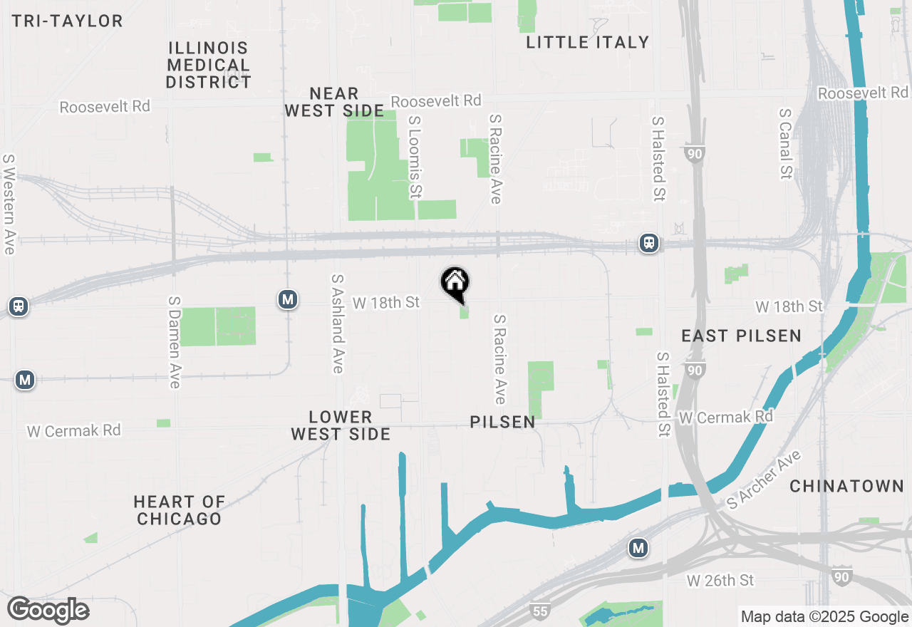 Map of 1814 S Throop Street #1F, Chicago, IL 60608