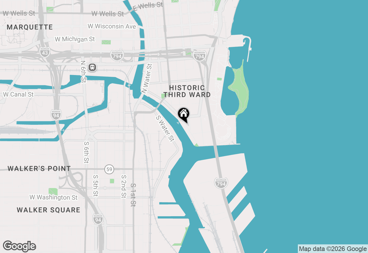 Map of 541 E Erie St #514, Milwaukee, WI 53202