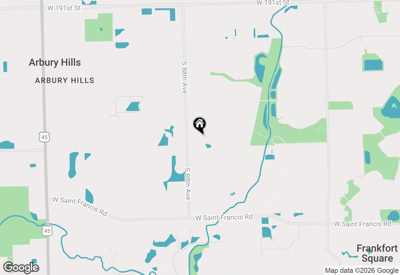 Map of 8726 Fairfield Lane, Tinley Park, IL 60487