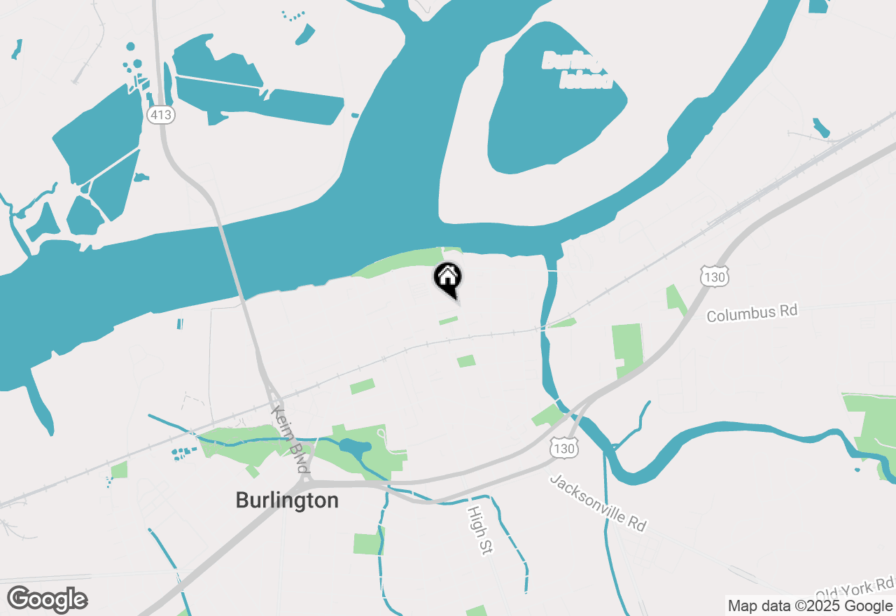 Map of 122 E Union Street, Burlington, NJ 08016