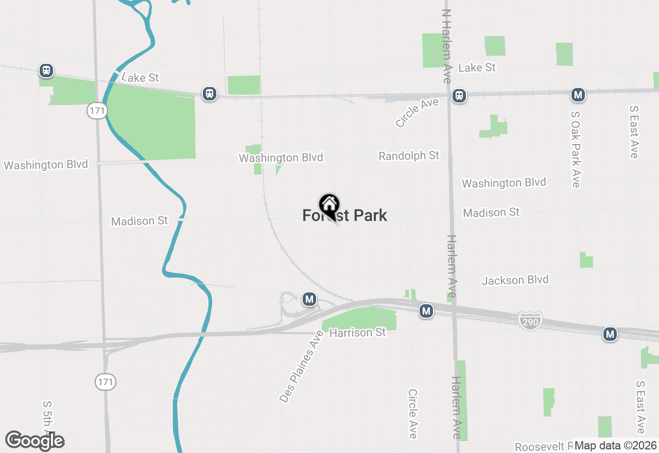 Map of 7625 Monroe Street, Forest Park, IL 60130