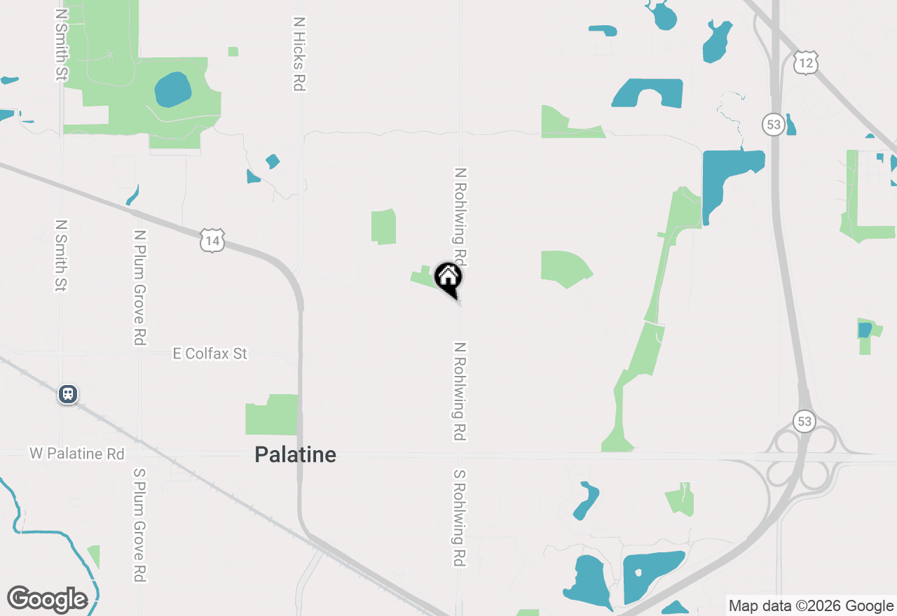 Map of 742 E Baldwin Road, Palatine, IL 60074