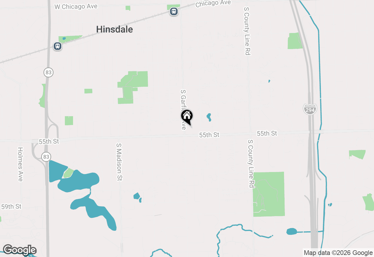 Map of 929 S Garfield Street, Hinsdale, IL 60521