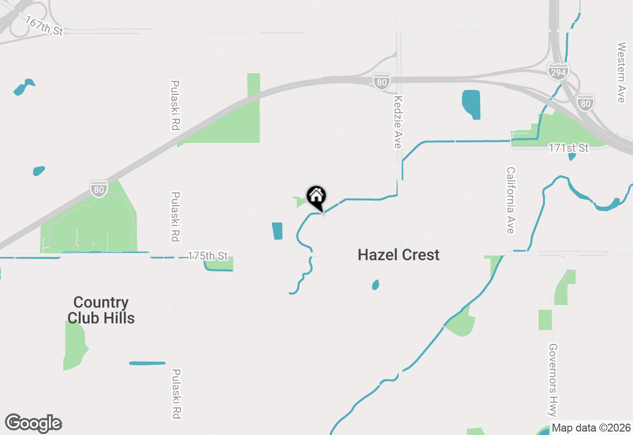 Map of 3424 Hickory Lane, Hazel Crest, IL 60429