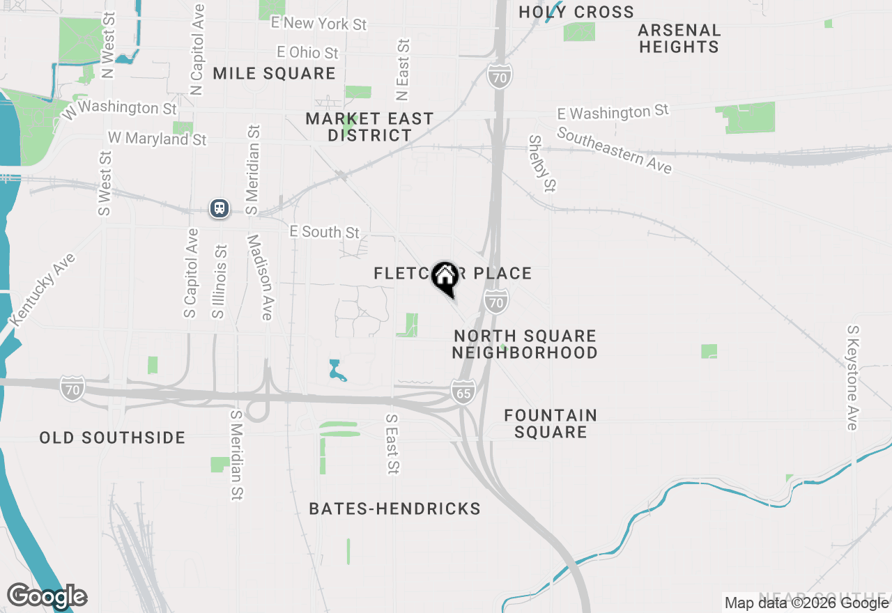 Map of 707 Stevens Street, Indianapolis, IN 46203