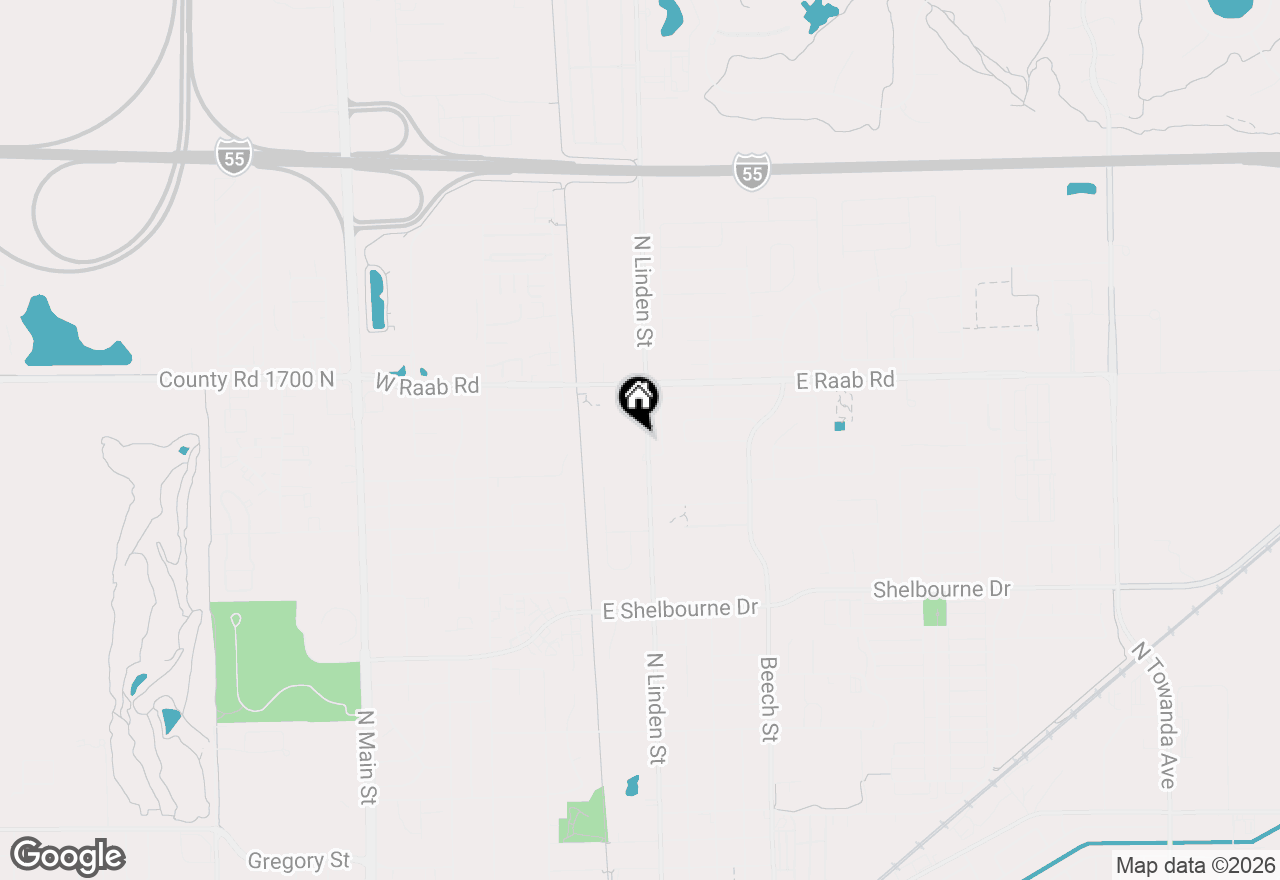 Map of 1601 N Linden Street, Normal, IL 61761
