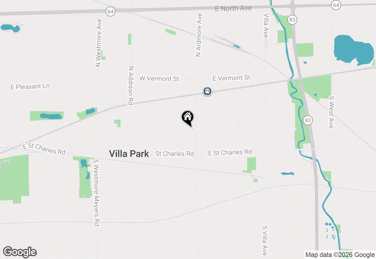 Map of 121 N Princeton Avenue, Villa Park, IL 60181