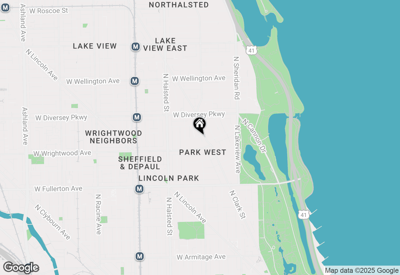 Map of 617 W Drummond Place #1AW, Chicago, IL 60614