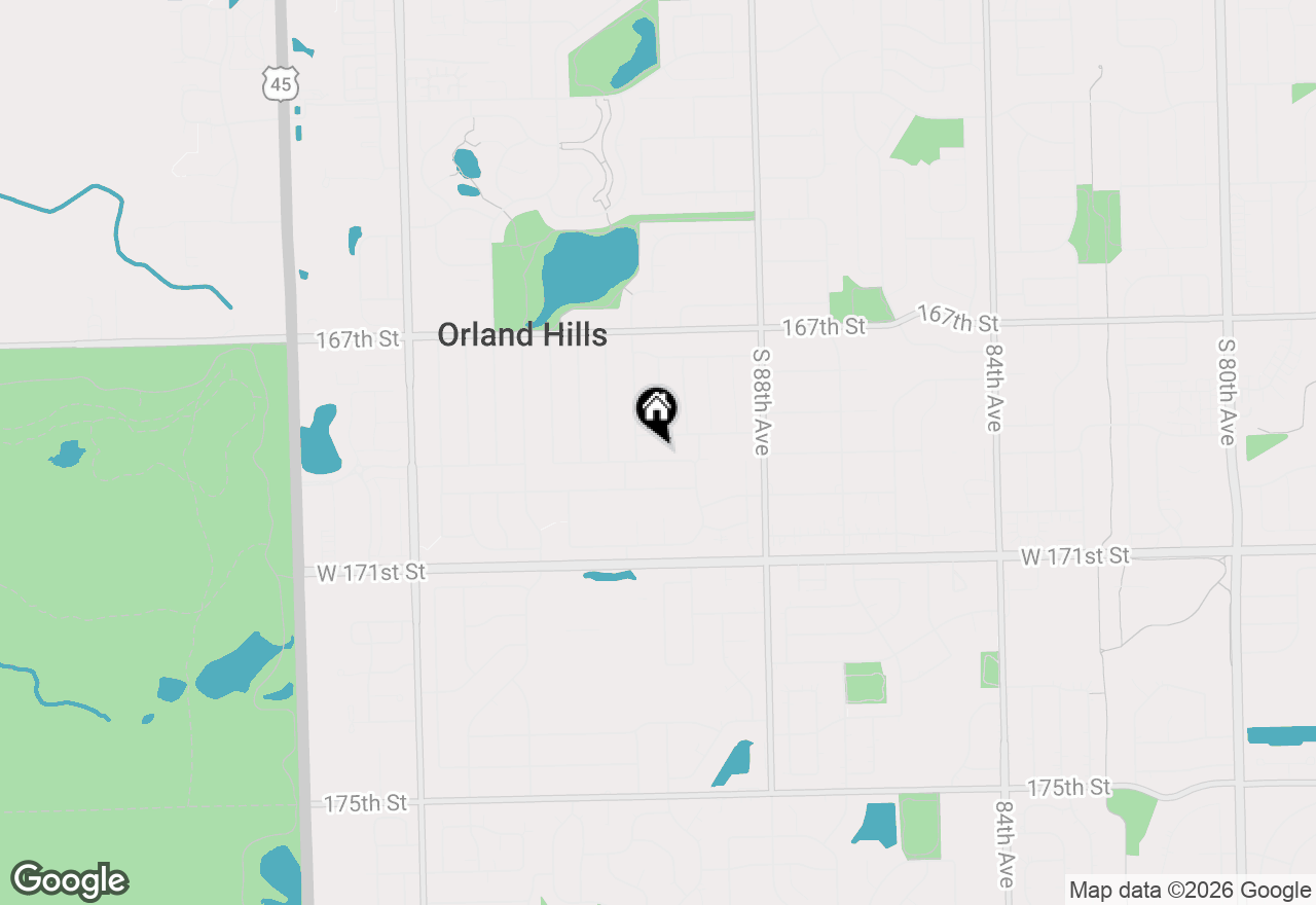 Map of 8938 W 169th Place, Orland Hills, IL 60487
