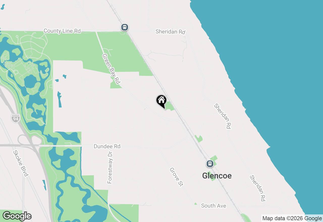 Map of 1043 Old Elm Lane, Glencoe, IL 60022