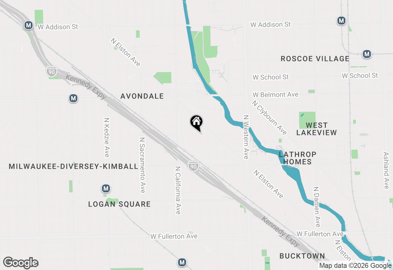 Map of (Address confidential), Chicago, Illinois 60618