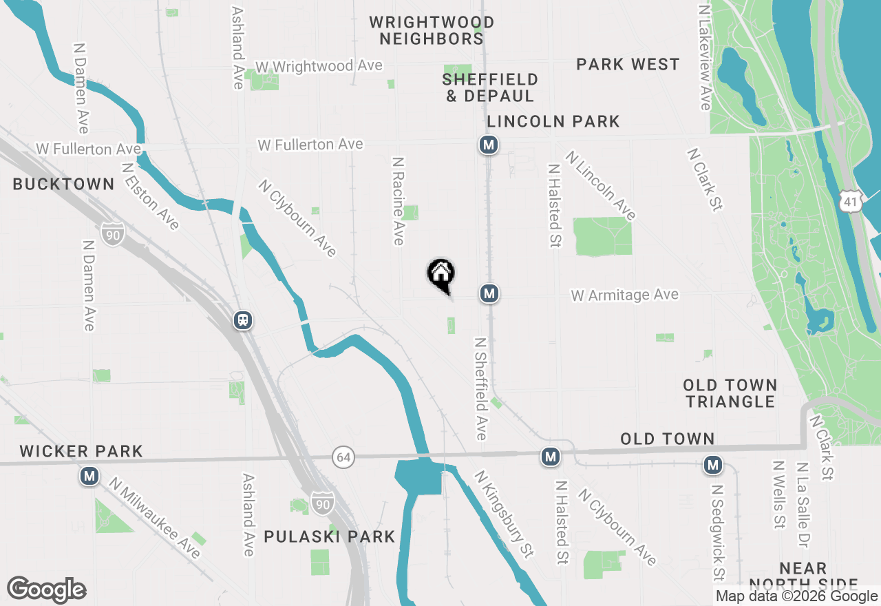 Map of 1101 W Armitage Avenue #205, Chicago, IL 60614
