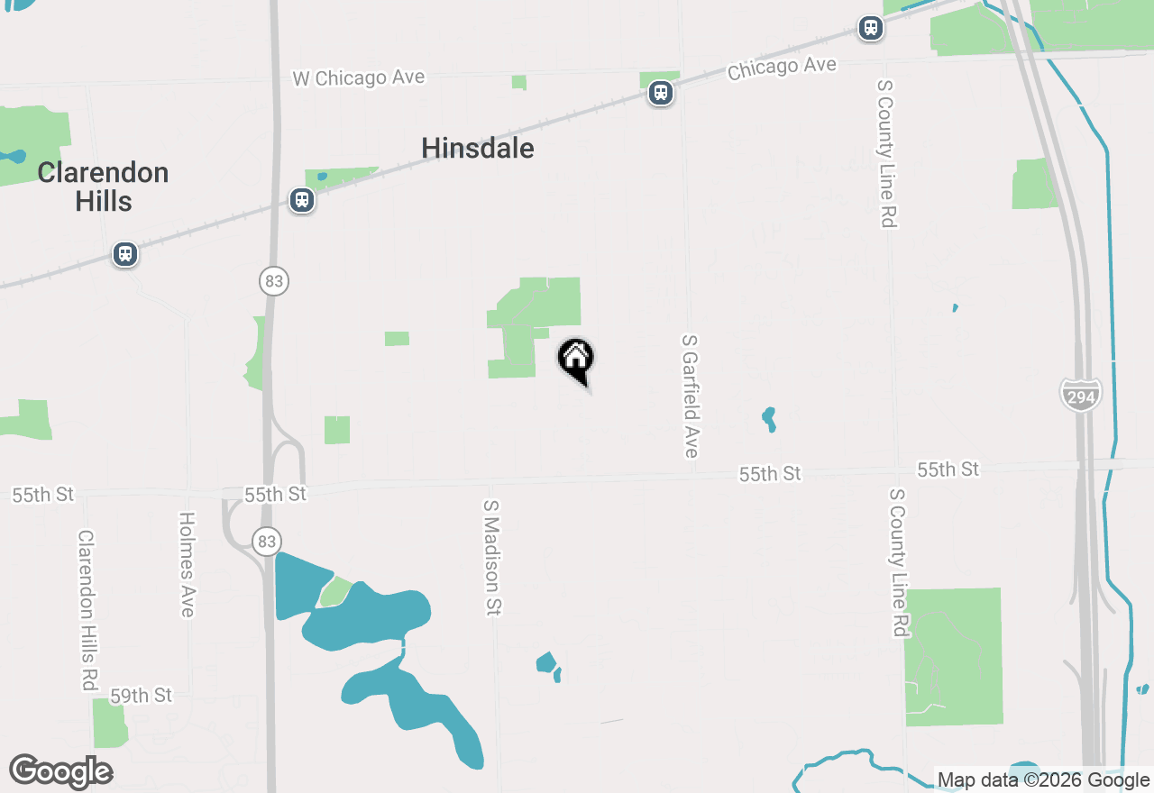 Map of 818 S Grant Street, Hinsdale, IL 60521