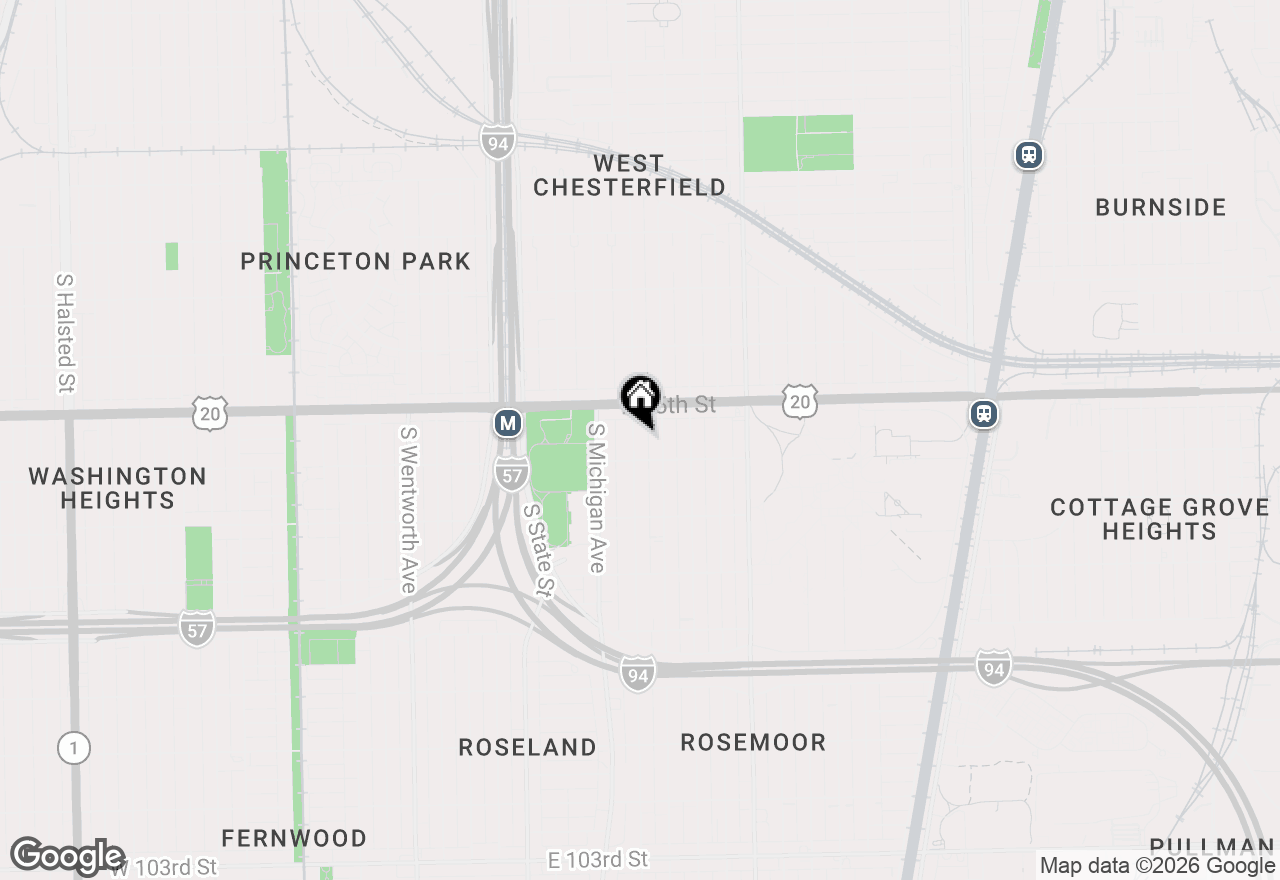 Map of 9537 S Indiana Avenue, Chicago, IL 60649