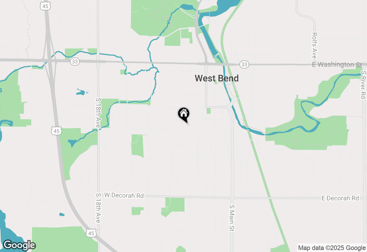 Map of 327 S 10th Ave, West Bend, WI 53095