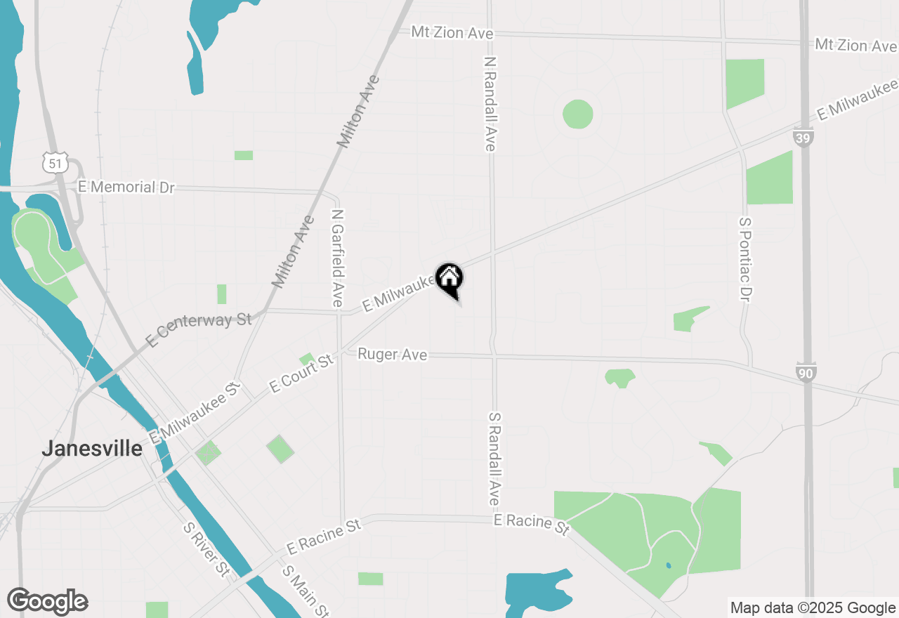 Map of 36 S Blackhawk Street, Janesville, WI 53545