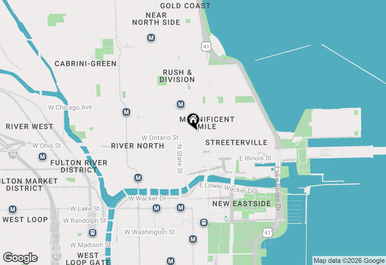 Map of 55 E Erie Street #1901, Chicago, IL 60611