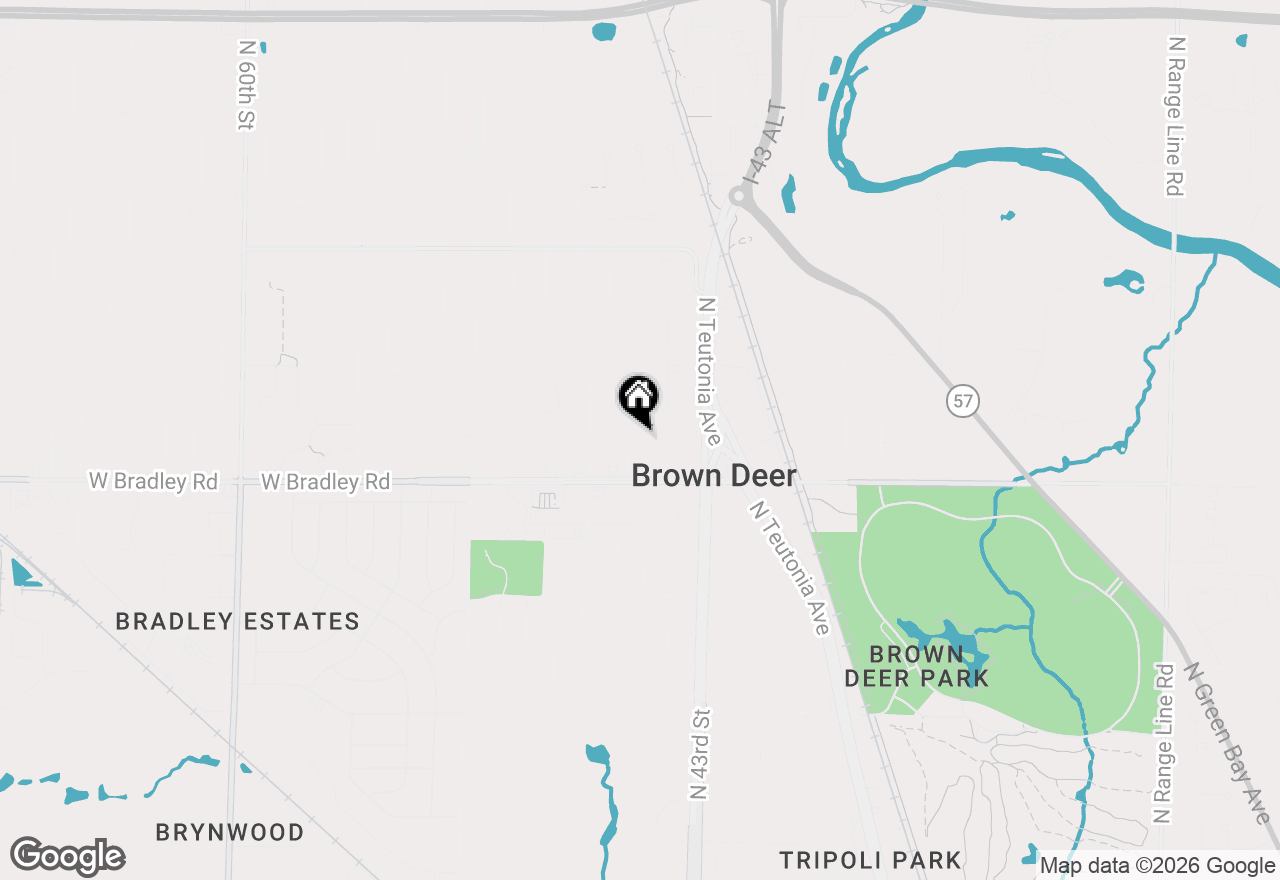 Map of 8076 N 45th St, Brown Deer, WI 53223
