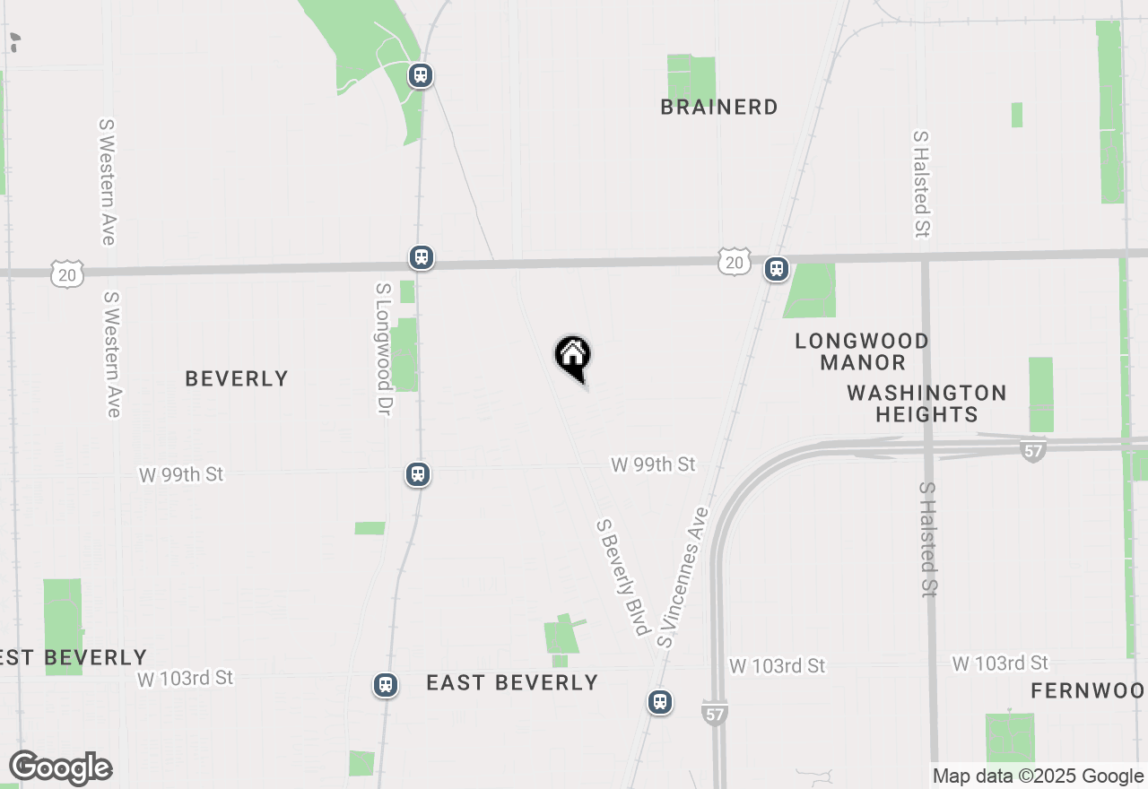 Map of 9745 S Beverly Street, Chicago, IL 60643