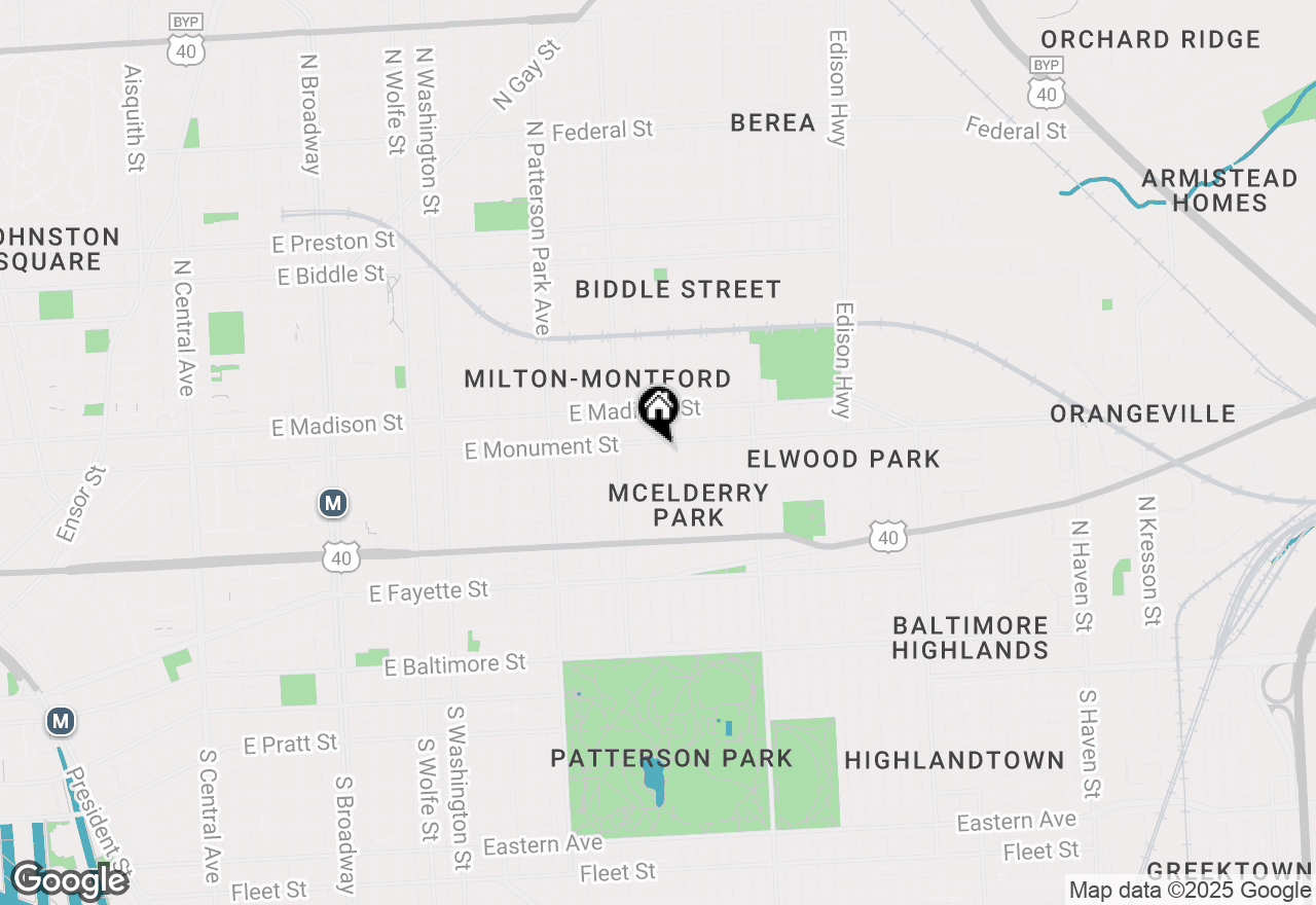 Map of 623 N Luzerne Avenue, Baltimore, MD 21205