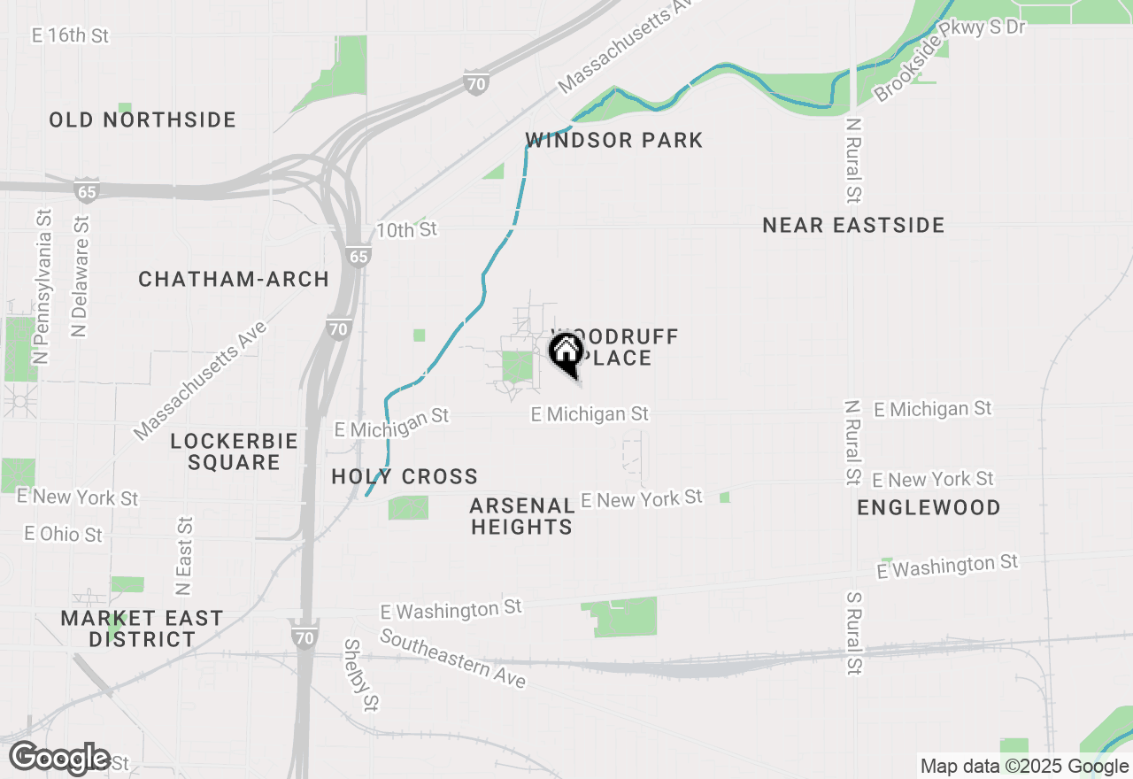Map of 552 Woodruff Pl W Drive, Indianapolis, IN 46201