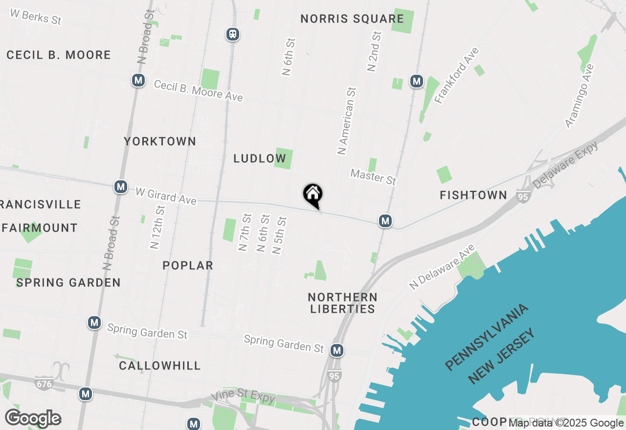 Map of 332 W Girard Avenue, Philadelphia, PA 19123