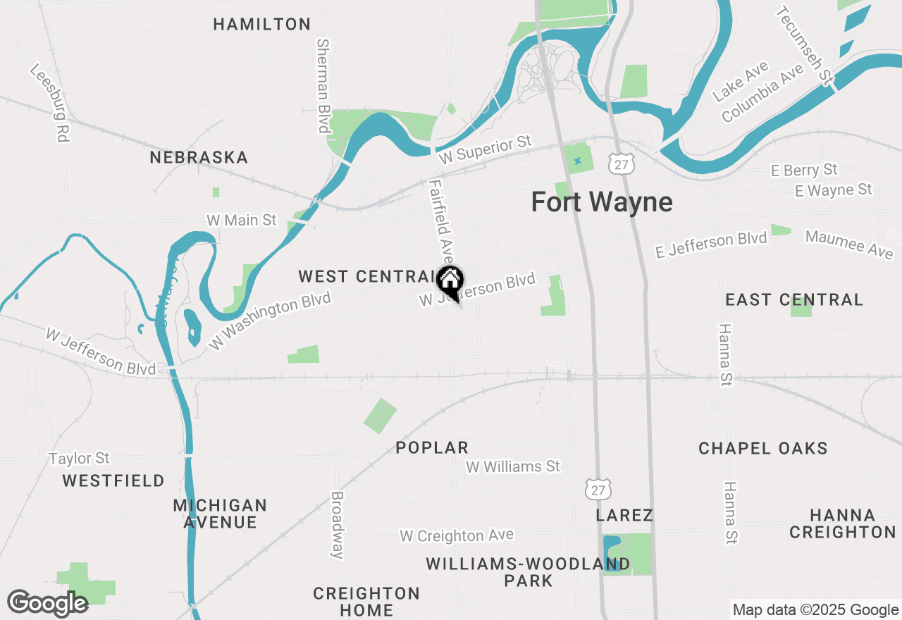 Map of 1126 Fairfield Avenue, Fort Wayne, IN 46802