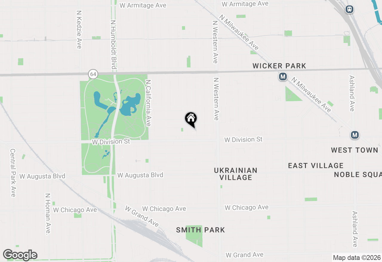 Map of 1228 N Maplewood Avenue #1R, Chicago, IL 60622