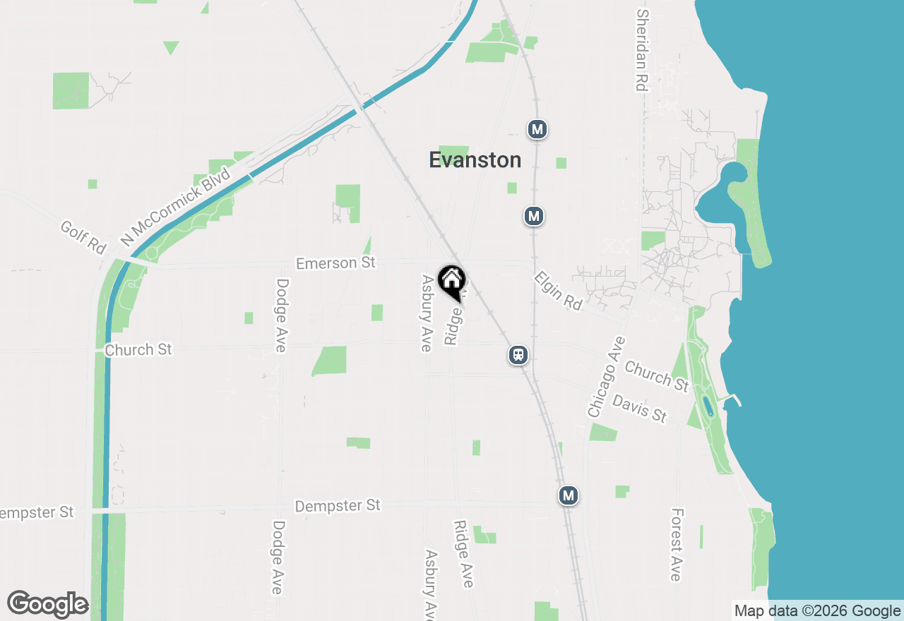 Map of 1740 Ridge Avenue, Evanston, IL 60201