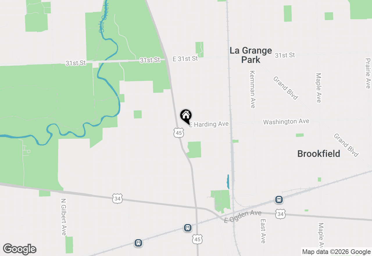 Map of 24 E Harding Avenue, La Grange Park, IL 60526