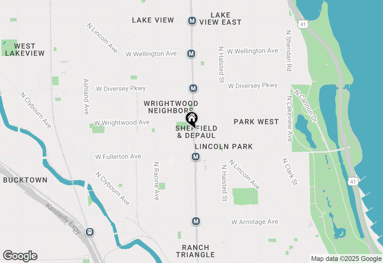 Map of 2525 N Sheffield Avenue #2B, Chicago, IL 60614