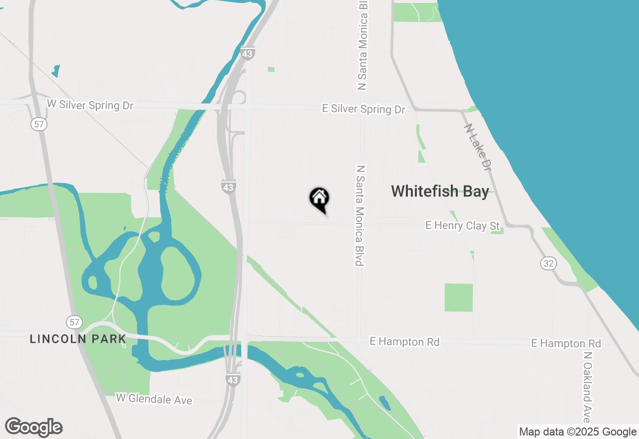 Map of 100 E Henry Clay St, Whitefish Bay, WI 53217